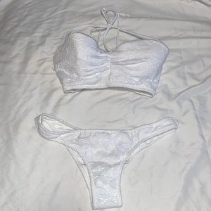 BNWOT Victoria's Secret white lace up bikini
